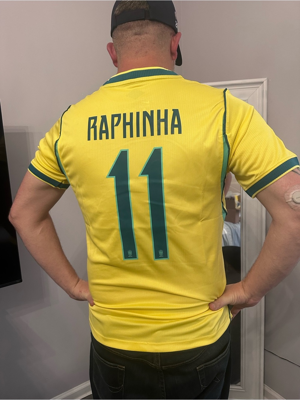 Brazil National Team Yellow Men's Soccer Jersey - #11 - Picture 4 of 4